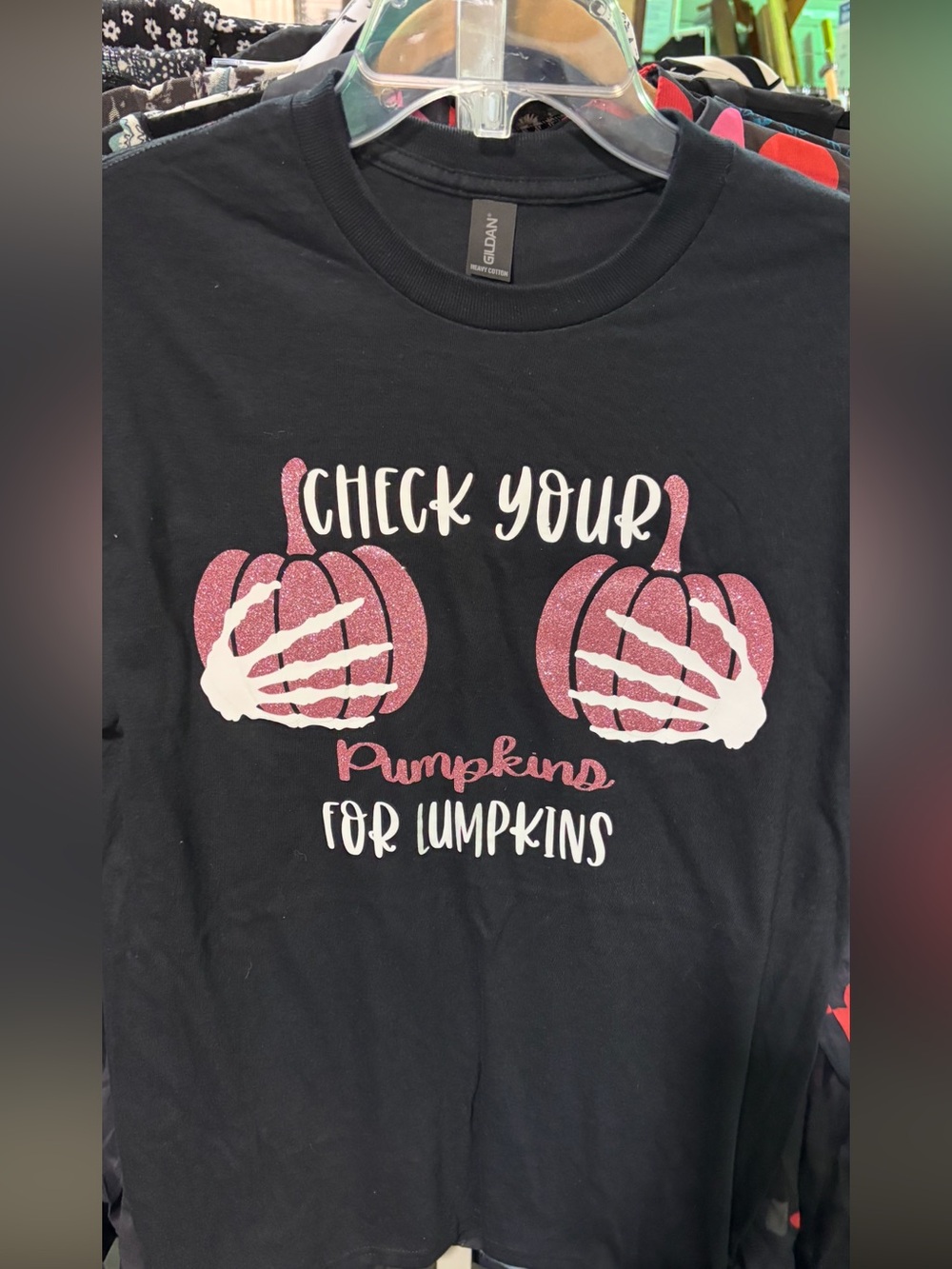 Women’s Black Graphic Tee - Check Your Pumpkins